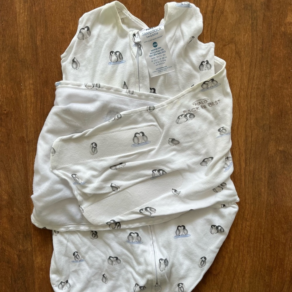 Halo White Penguin Baby Swaddle